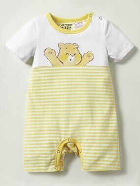 Care Bears Baby Yellow Stripe Funshine Bear Romper 0-3 months / 9-12 months NWT